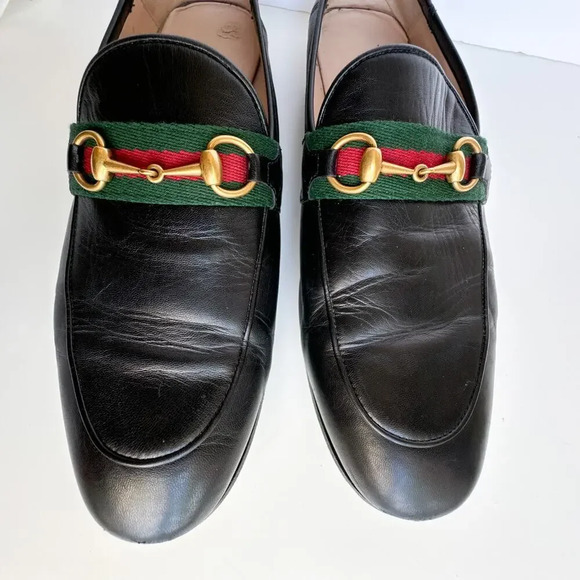Gucci Brixton Horsebit Web Leather Loafers Womens size 40 - Picture 3 of 12